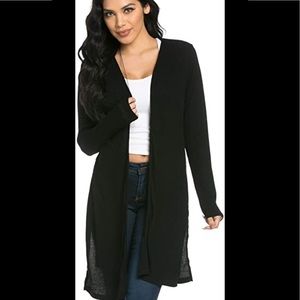 Leo & sage long cardigan split sides